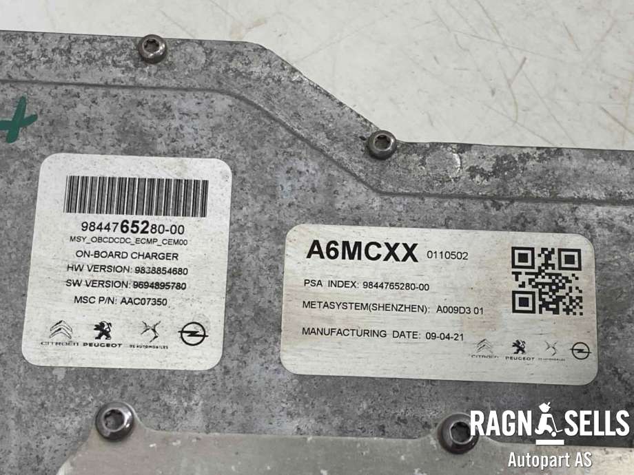 Batterilader (OBC - On Board Charger) til Peugeot e-2008 2019-->>  (9844765280|16 758 121 80|)