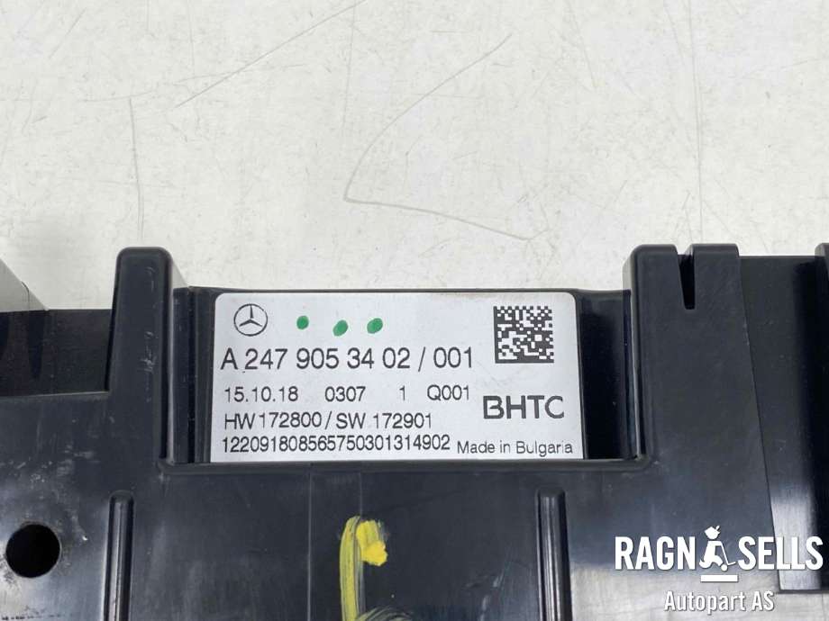 Varmeapparat betjening til Mercedes A-Klasse 2018-->> (W177) (W177) (A2479053402001|)
