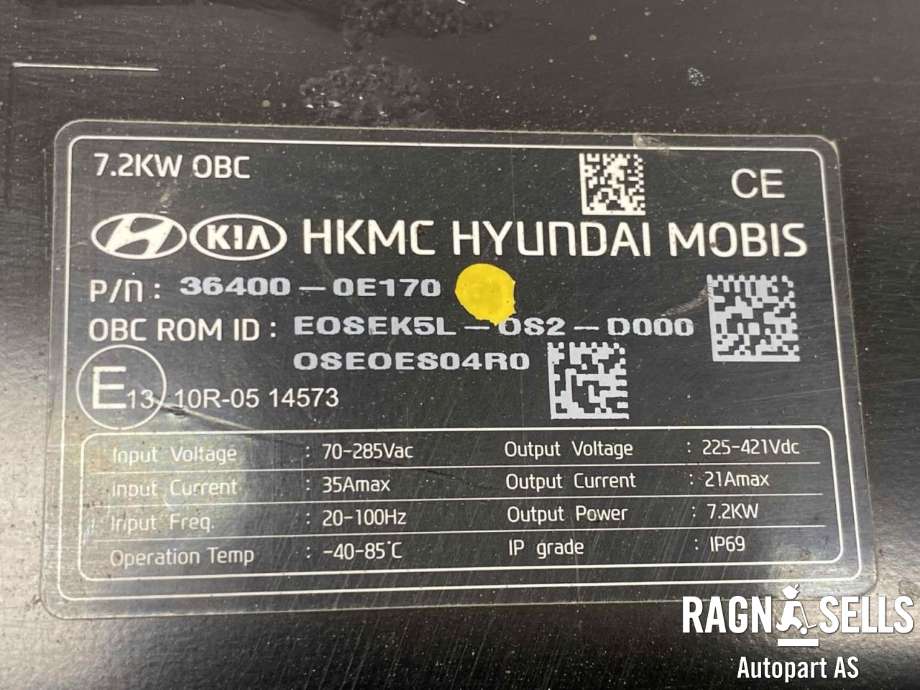 Batterilader (OBC - On Board Charger) til Hyundai Kona 2017-2021 (Type I, Fase 1)  (364000E170|)