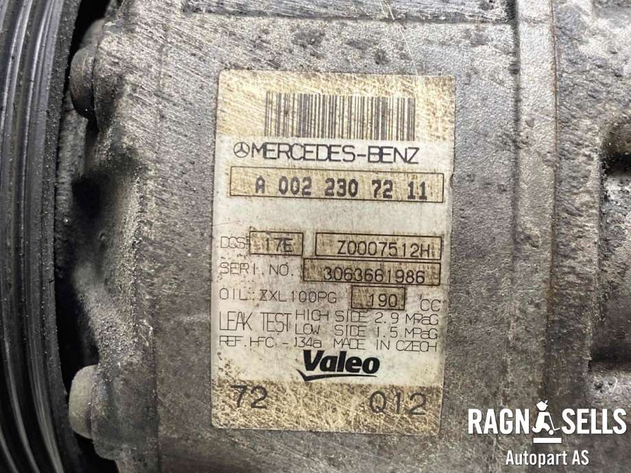 Aircondition kompressor til Mercedes Sprinter 2013-2018 (Fase 2) (906) (906) (VALEO|A 003 230 90 11|)