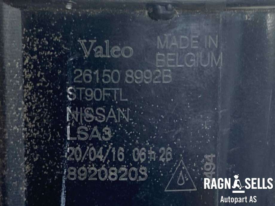 Tåkelykt venstre foran til Nissan Qashqai 2014-2021 (Type II)  (VALEO|261508992B|)