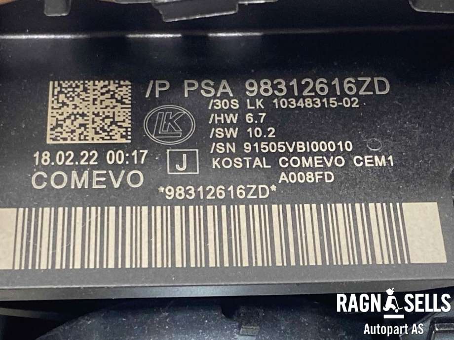 Bryter combi til Peugeot Partner 2019-->> (Type III)  (98312616ZD|)