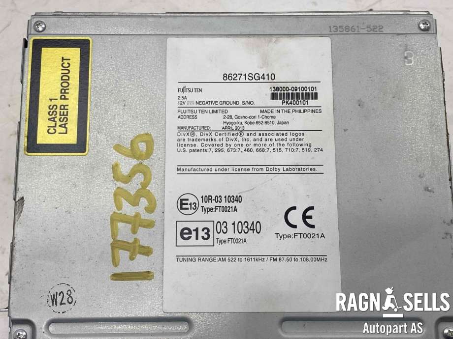 Bilstereo til Subaru Forester 2013-2019 (Type IV)  (86271SG410|)