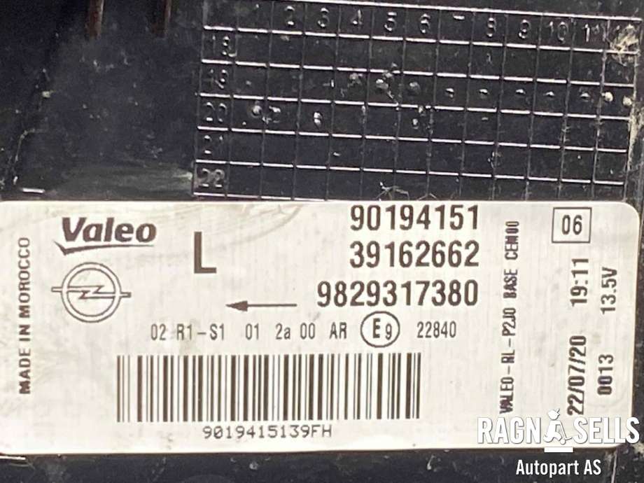 Baklykt venstre ytre til Opel Corsa-e 2019-->>  (9829317380|)