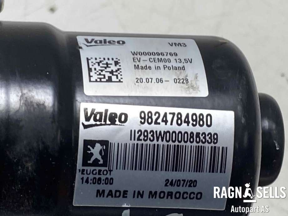 Viskermotor frontrute komplett m/overføring til Opel Corsa-e 2019-->> (9824784980|W000096769|)
