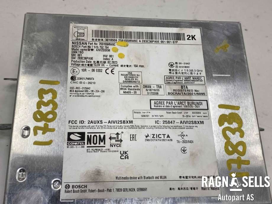 Bilstereo til Nissan Ariya 2022-->>  (28185BH30D|)
