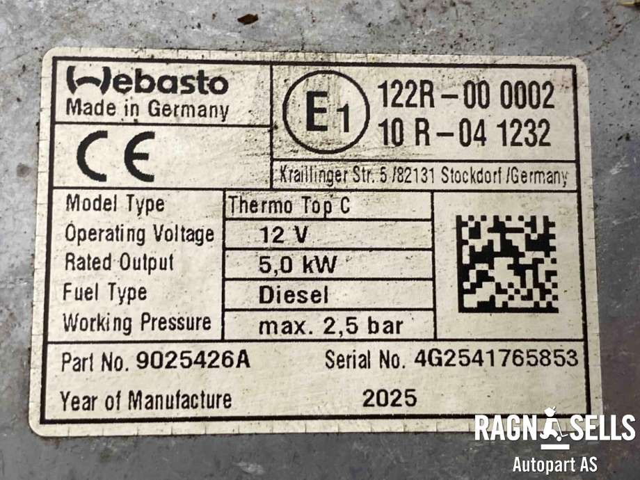 Dieselvarmer til VW Amarok 2010-2016 (Type I, Fase 1) (7E0 819 008 F|)