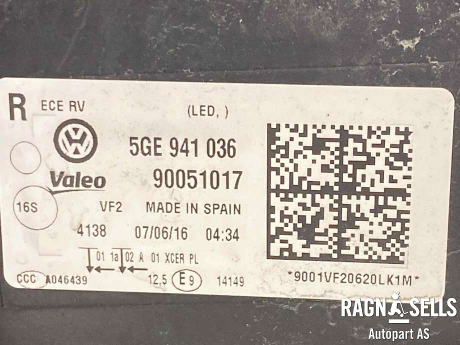Frontlykt høyre full-LED til VW e-Golf 2014-2017 (Fase 1)  (5GE 941 774|)