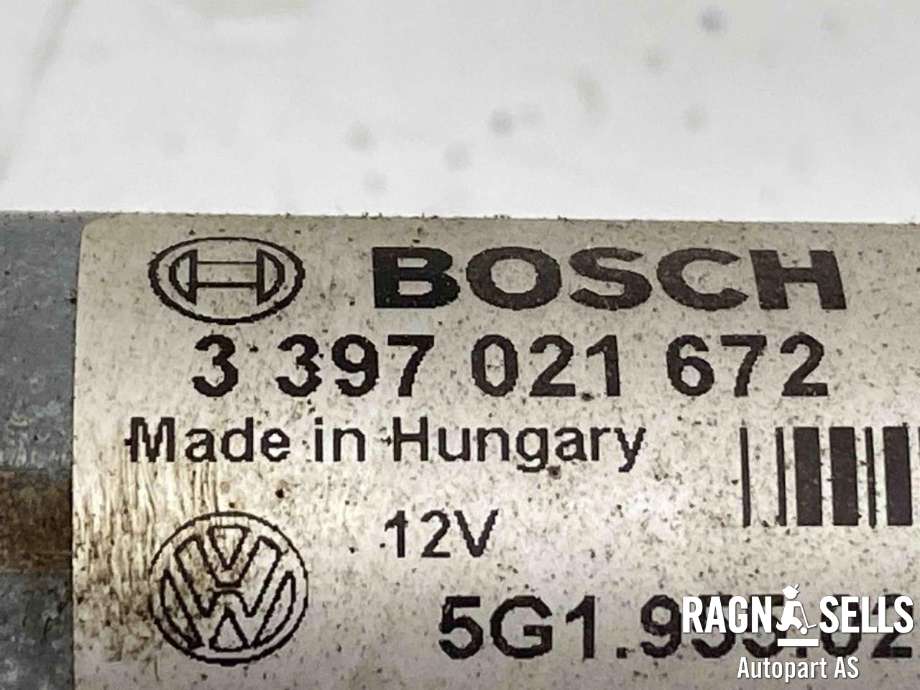 Viskermotor frontrute komplett m/overføring til VW Golf VII 2012-2017 (Fase 1)  (5G1955119A|5G1955023C|)