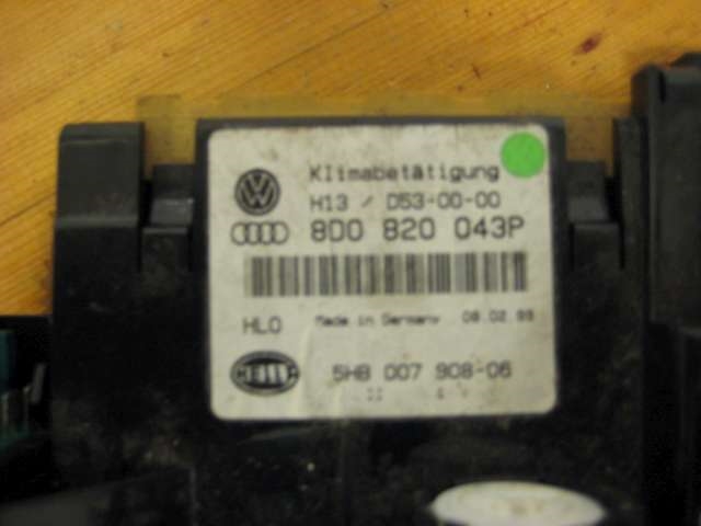 Varmeapparat betjening til Audi A4 1995-1999 (Type I, Fase 1) (B5) (B5) (8DO 820 043P|)