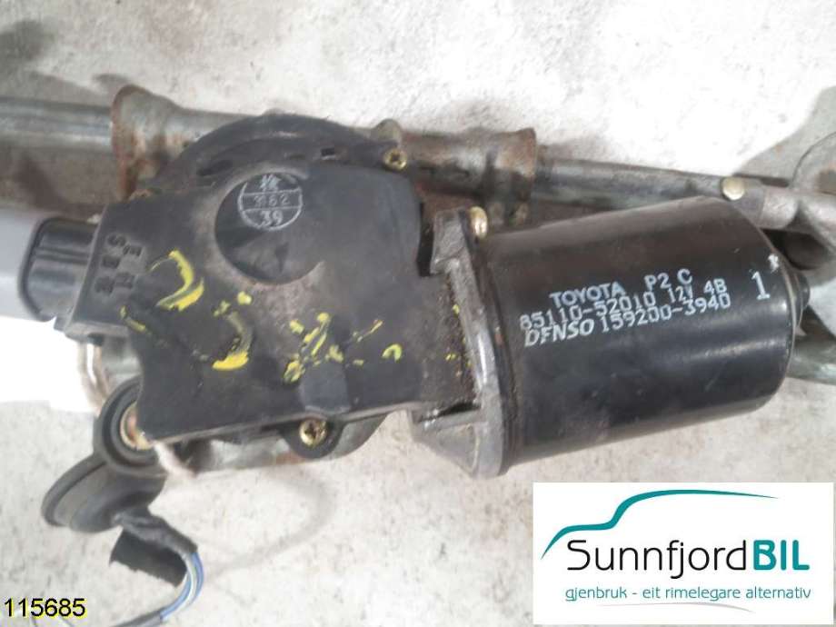 Viskermotor frontrute til Toyota Yaris, 1999-2003 (Type I, Fase 1)