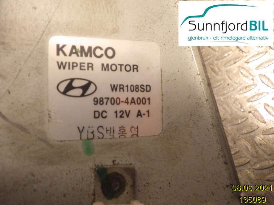 Viskermotor bakrute til Hyundai H-1 1998-2005 (Type I, Fase 1)  (HYUNDAI H-1 HSV|)