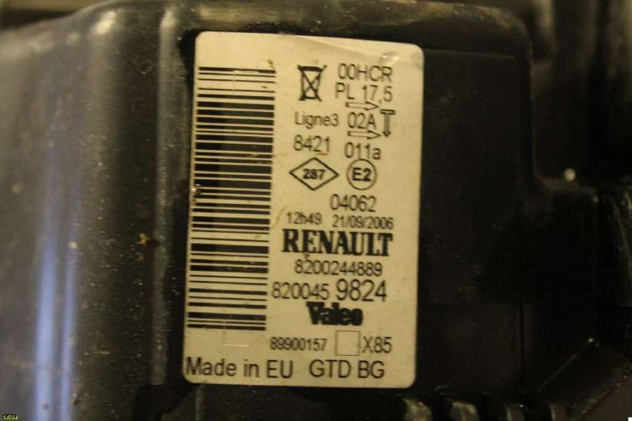 Frontlykt venstre halogen til Renault Clio 2006-2009 (Type III, Fase 1)  (RENAULT CLIO|260101668R|)