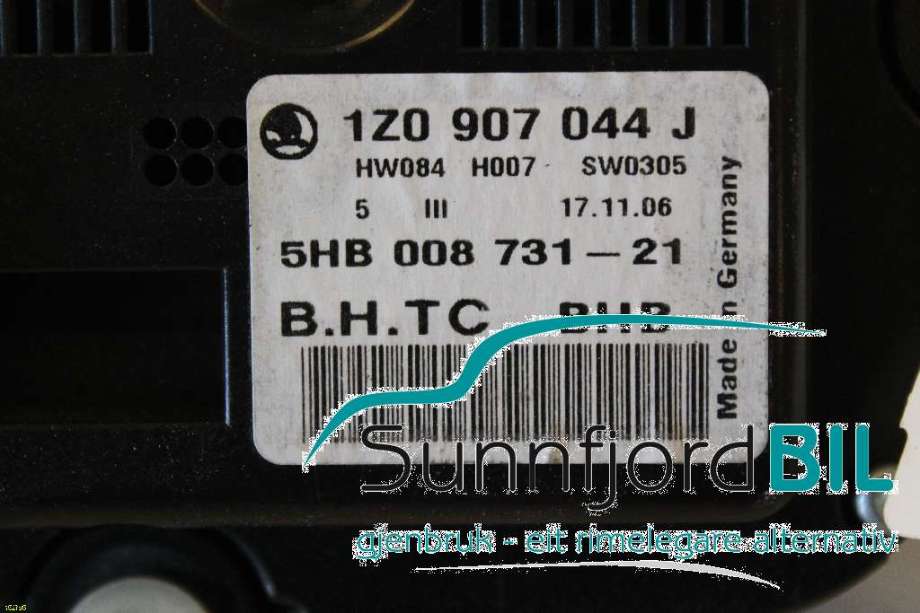 Varmeapparat betjening til Škoda Octavia 2005-2008 (Type II, Fase 1) (SKODA||5HB008731)