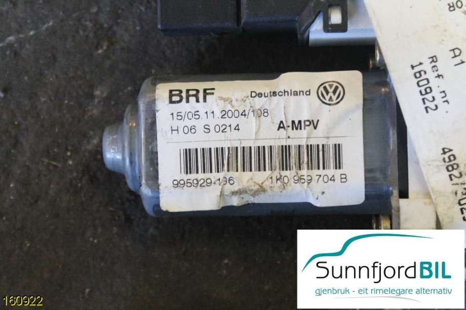 Ruteheis høyre til VW Touran, 2003-2006 (Type I, Fase 1)  (VOLKSWAGEN|)