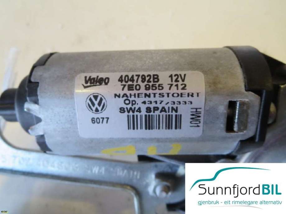 Viskermotor bakrute til VW Transporter / Caravelle 2003-2009 (Fase 1) (T5) (T5) (VOLKSWAGEN TRANSPORTER TDI|)