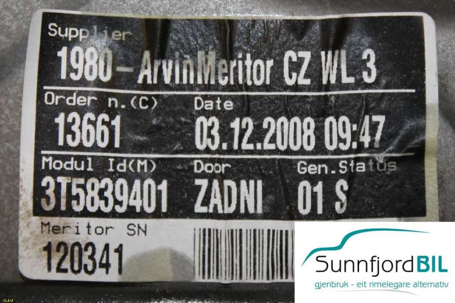 Ruteheis til Škoda Superb 2008-2015 (Type II) (SKODA||3T5839401)