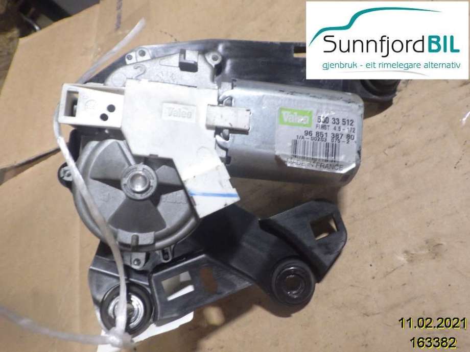 Viskermotor bakrute til Peugeot Partner 2008-2015 (Type II, Fase 1)  (PEUGEOT|9685138780|53033512|)