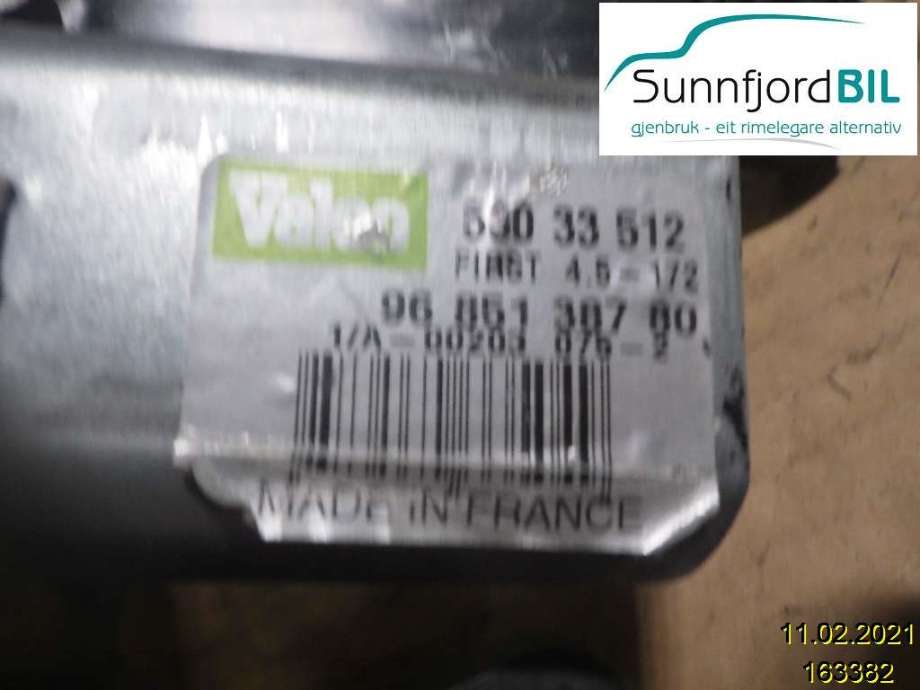 Viskermotor bakrute til Peugeot Partner 2008-2015 (Type II, Fase 1)  (PEUGEOT|9685138780|53033512|)