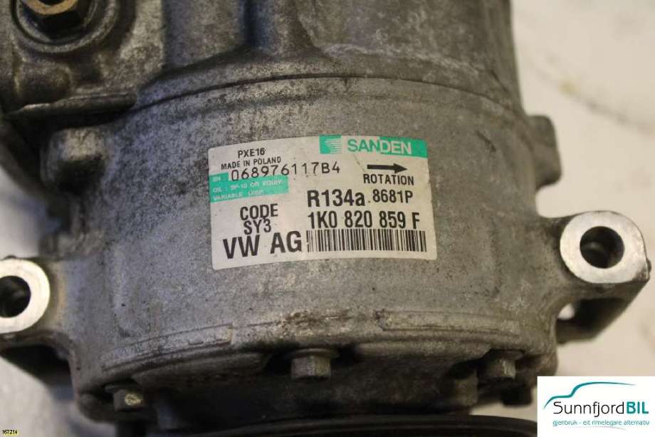 Aircondition kompressor til VW Passat 2005-2010 (B6) (B6) (VOLKSWAGEN|1K0820808BX|068976117B4|)