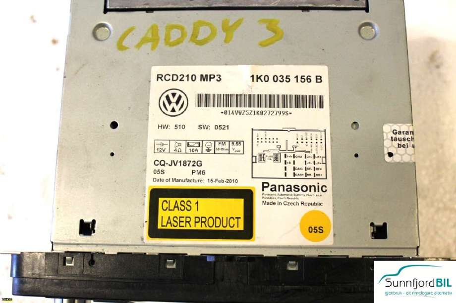 Bilstereo til VW Caddy 2004-2010 (Type III, Fase 1)  (|1K0035156B)