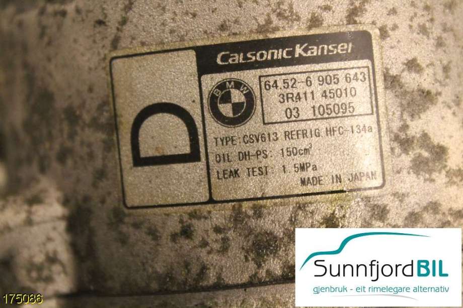 Aircondition kompressor til BMW 3-Serie 1998-2005 (E46) (E46) (BMW|64 52 9 145 353|)