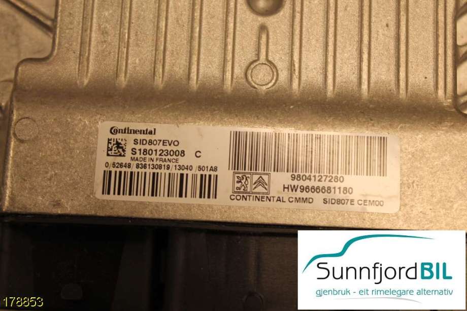 Styreenhet motor til Peugeot 508 2011-2014 (Type I, Fase 1) (PEUGEOT|9804127280|)