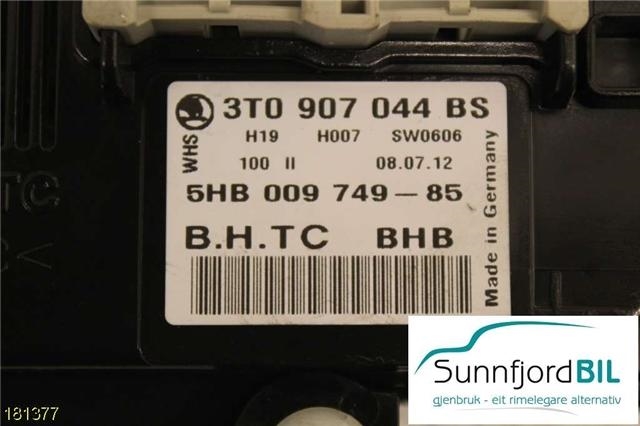 Varmeapparat betjening til Škoda Octavia 2009-2013 (Type II, Fase 2)  (SKODA|)