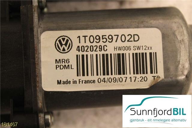 Ruteheis høyre til VW Touran 2007-2010 (Type I, Fase 2) (VOLKSWAGEN|)