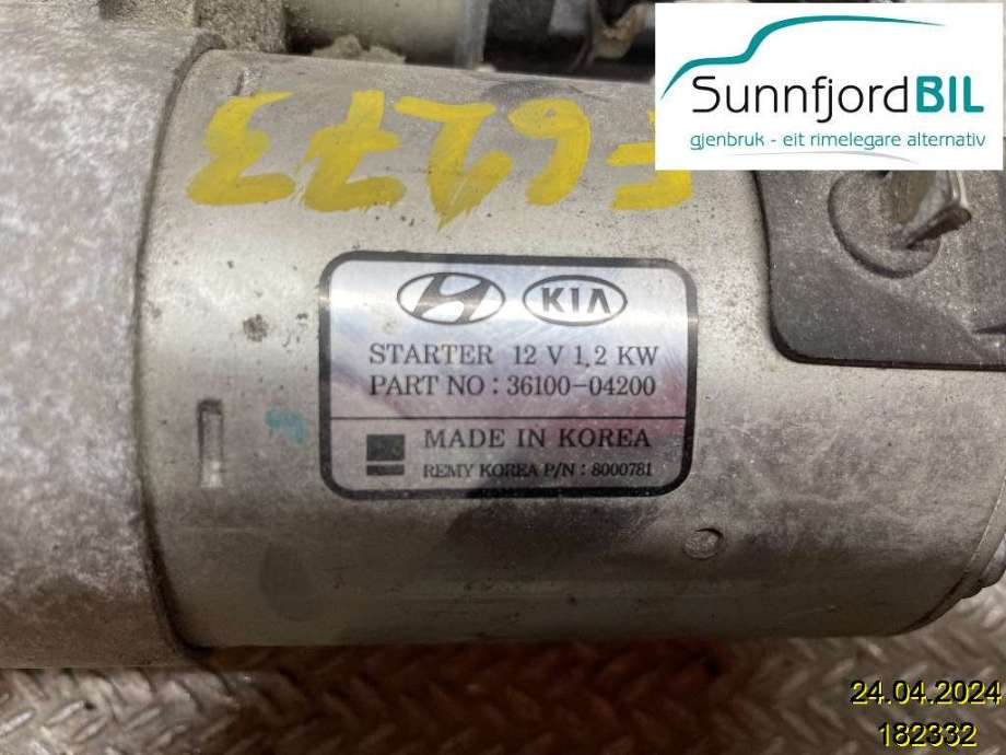 Starter til Hyundai i20, 2015-2020 (Type II)  (36100 04200)