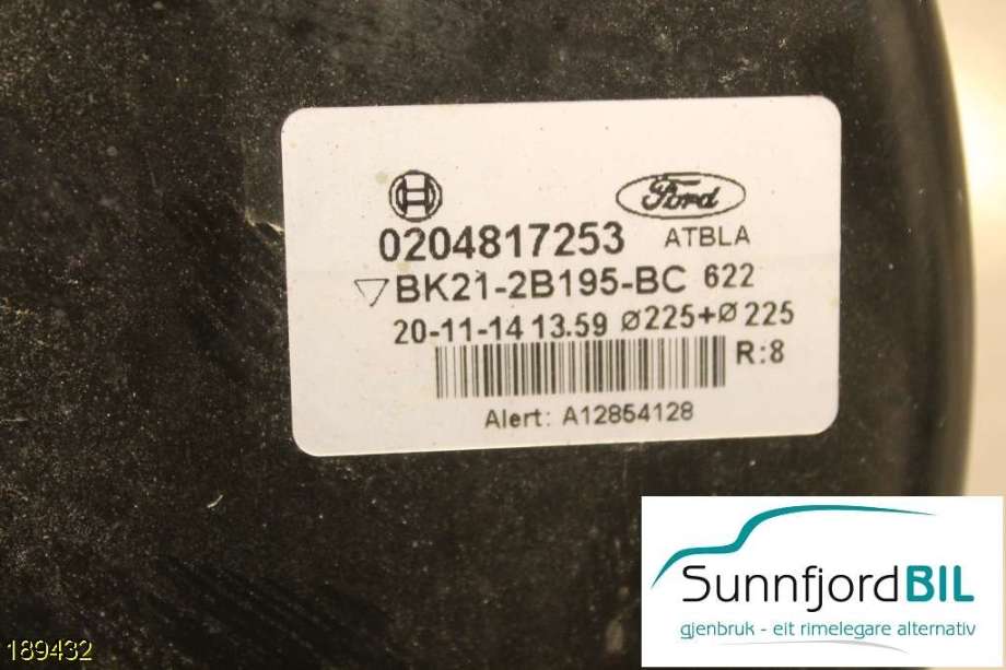 Bremsekraft-forsterker til Ford Transit Custom 2013-2023 (Type I)  (|BK212B195BC)