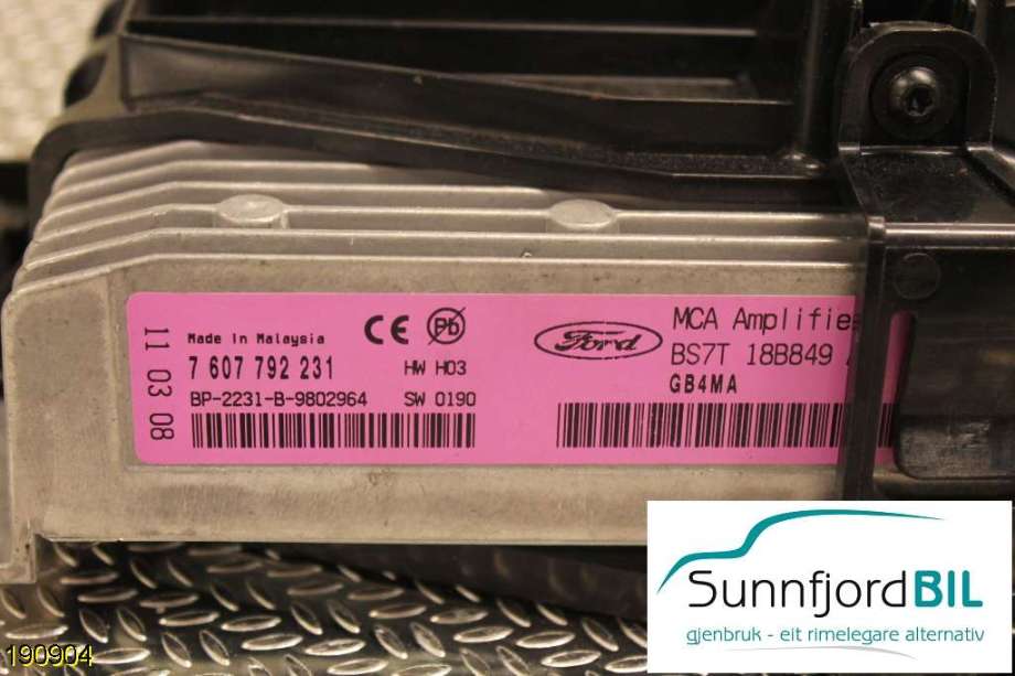 Bilstereo forsterker til Ford Mondeo 2011-2014 (Type IV, Fase 2)  (FORD|BS7T18B849|)