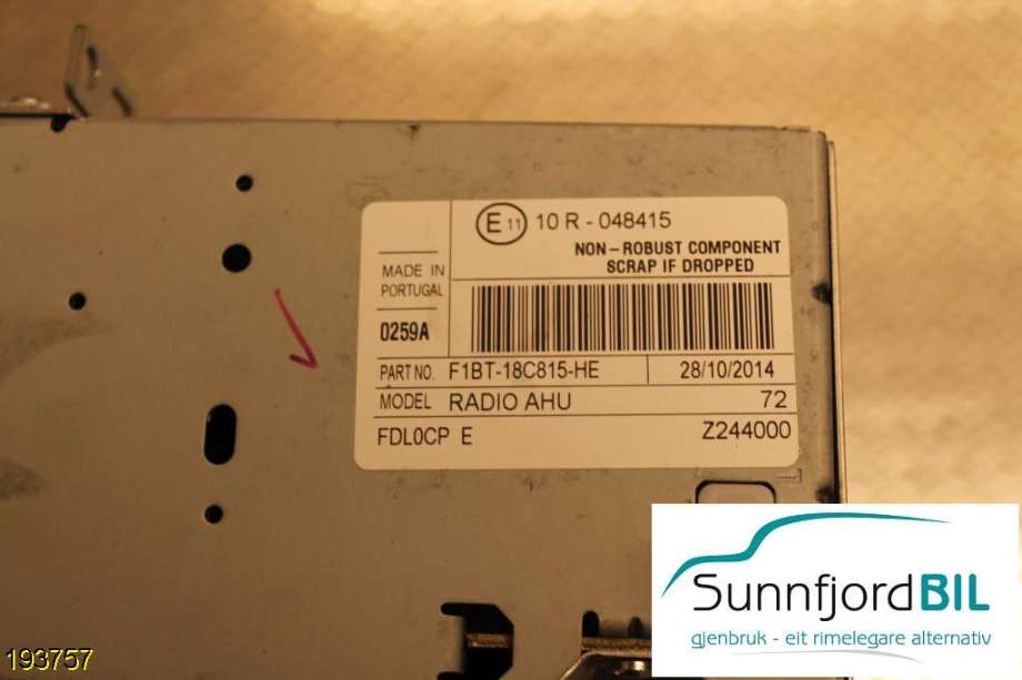 Bilstereo til Ford Transit Custom 2013-2023 (Type I) (|BK2T18K811CC)
