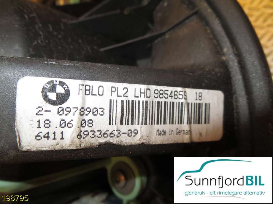Varmeapparat motor til BMW 1-Serie 2004-2011 (E81/E82/E87/E88) (E81/E82/E87/E88) (BMW|64116933663|)