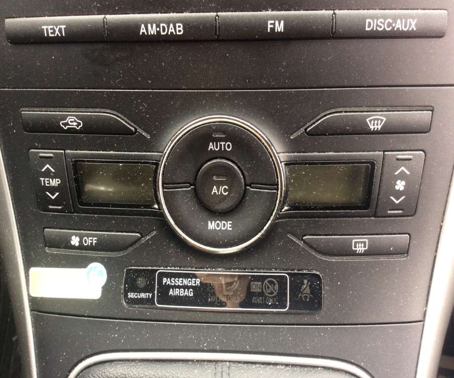 Varmeapparat betjening til Toyota Auris, 2010-2012 (Type I, Fase 2)  (TOYOTA|)