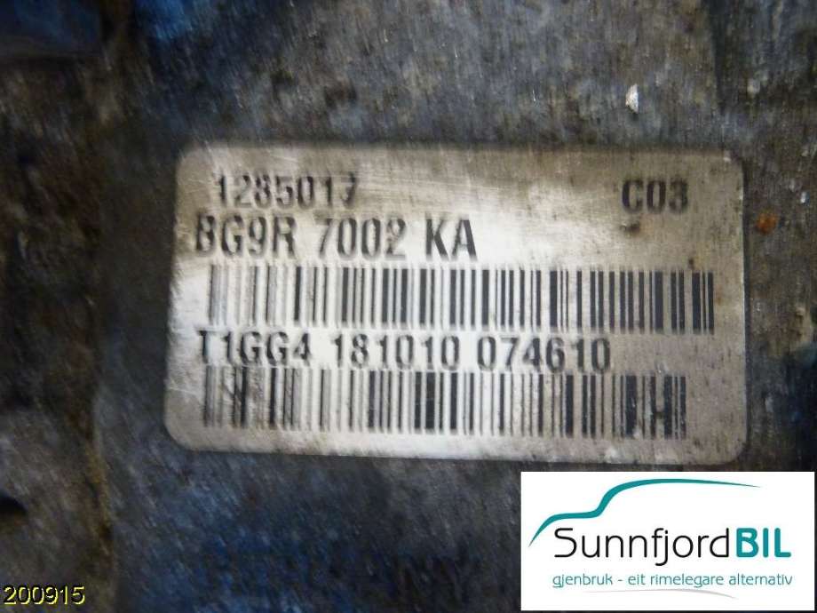 Girkasse manuell 6-trinn til Volvo V60 2010-2013 (Type I, Fase 1)  (VOLVO|BG9R7002KA|)