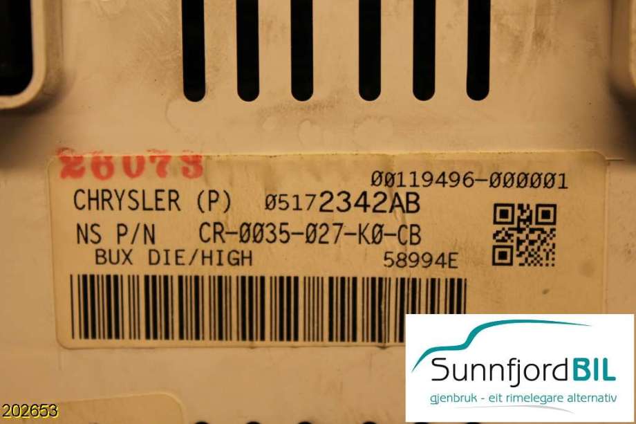 Instrumentpanel til Jeep Compass 2007-2009 (Type I, Fase 1) (JEEP|05172342AB|)