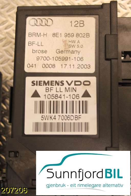 Ruteheis høyre til Audi A4 2001-2004 (Type II) (B6) (B6) (AUDI|8E1959801B||5WK47006DBF)