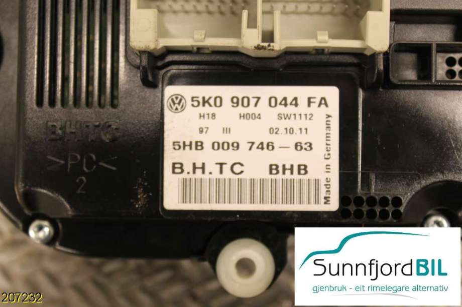 Varmeapparat betjening til VW Golf VI 2008-2012  (VOLKSWAGEN|5K0907044FA|)
