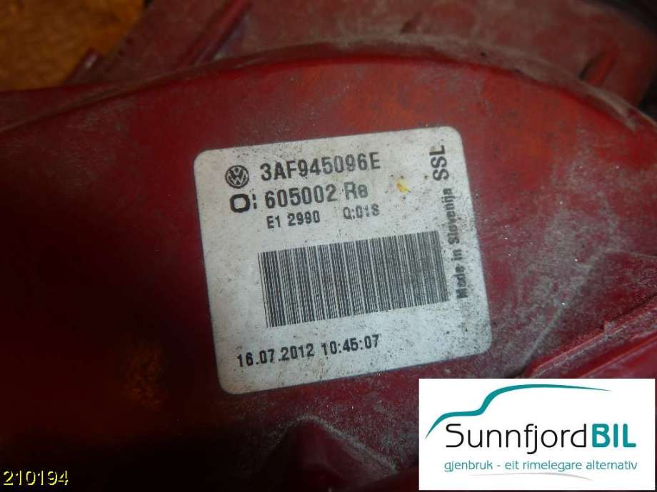 Baklykt høyre til VW Passat 2011-2015 (B7) (B7) (VOLKSWAGEN|3AF 945 096 E|3AF 945 096 G|)