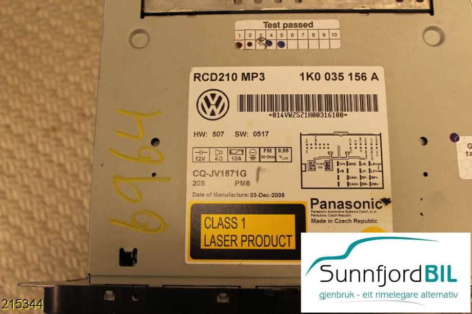 Bilstereo til VW Golf VI 2008-2012  (VOLKSWAGEN|)