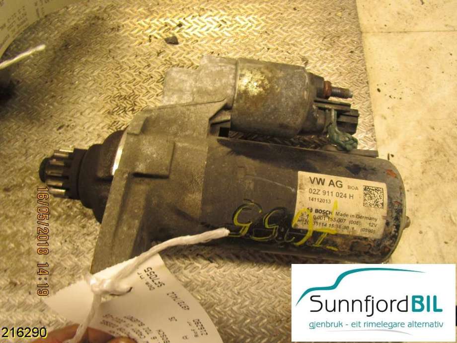 Starter diesel til VW Caddy, 2010-2015 (Type III, Fase 2)  (VOLKSWAGEN|02Z911024H)
