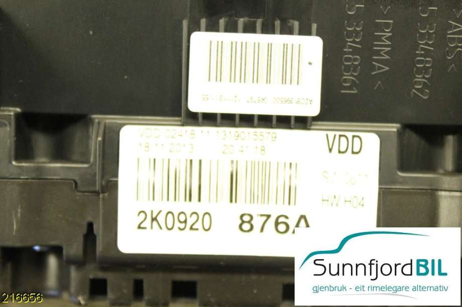Instrumentpanel til VW Caddy 2010-2015 (Type III, Fase 2)  (VOLKSWAGEN|2K0920876A|)