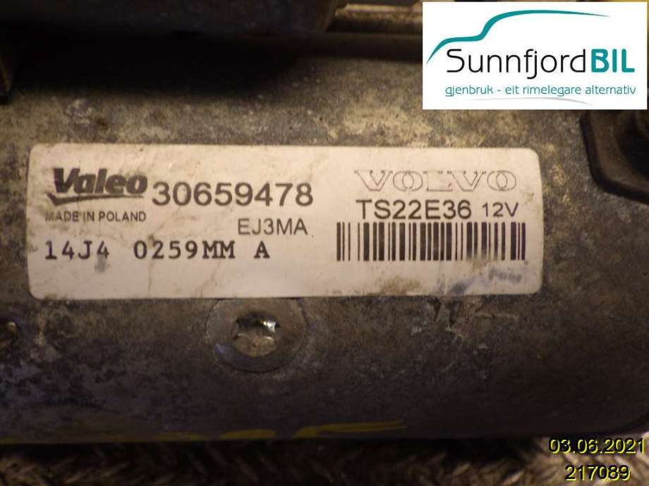 Starter diesel til Volvo V60/V60 CC 2013-2018 (Type I, Fase 2) (VOLVO||30659478)