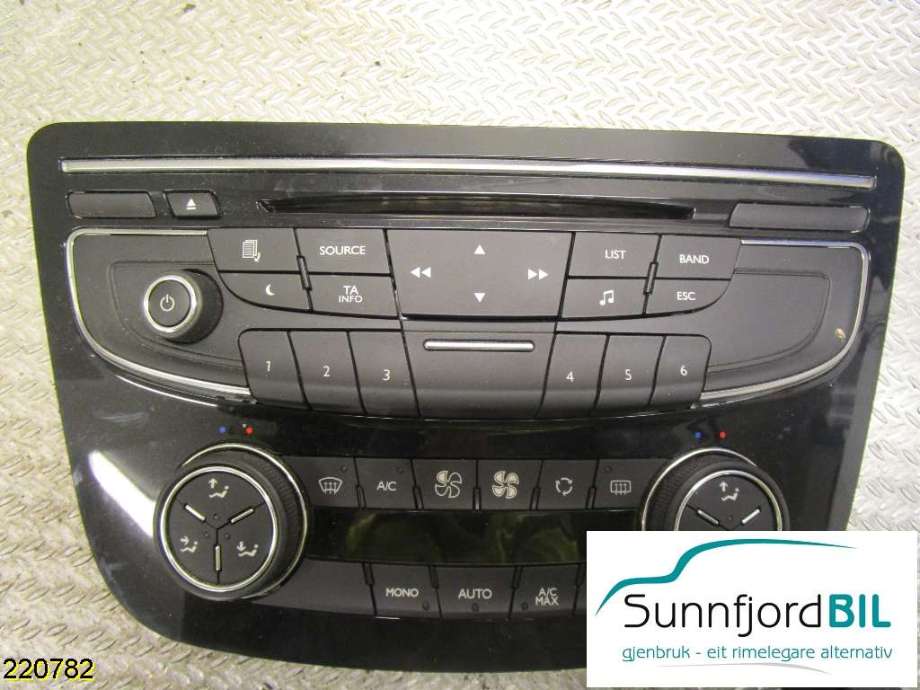 Varmeapparat betjening til Peugeot 508 2011-2014 (Type I, Fase 1)  (PEUGEOT|96656643XZ|)