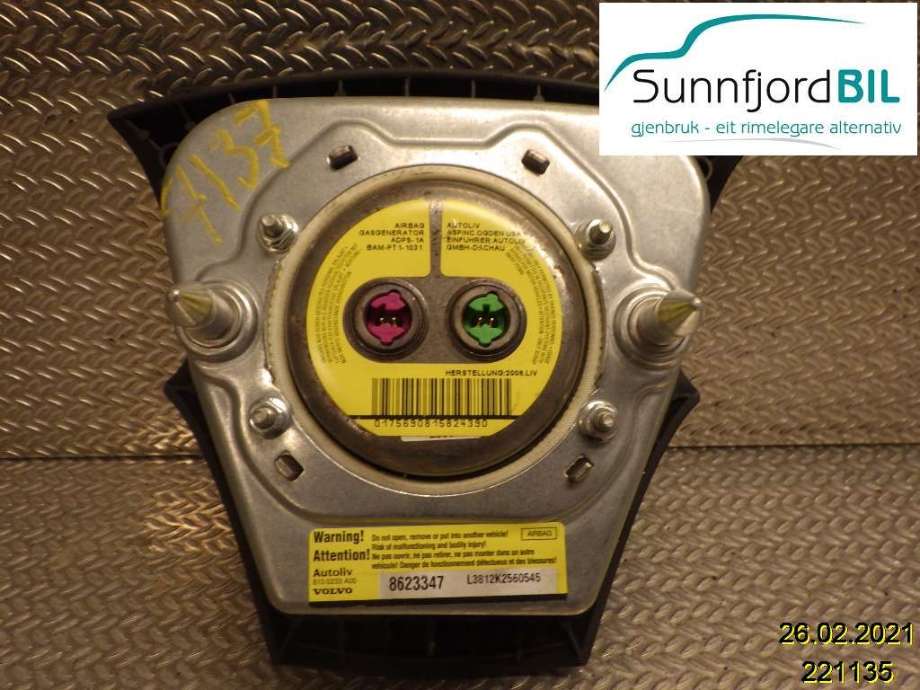 Airbag rattpute til Volvo V50 2007-2012 (Fase 2)  (VOLVO|8623347|)