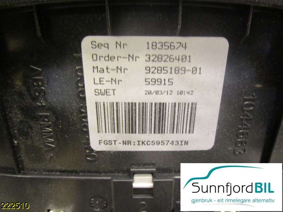 Instrumentpanel til BMW 5-Serie 2010-2017 (F10/F11) (F10/F11) (BMW|928518901|)