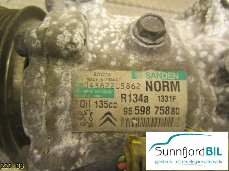 Aircondition kompressor til Peugeot 308 2007-2011 (Type I, Fase 1)  (PEUGEOT|9659875880|)