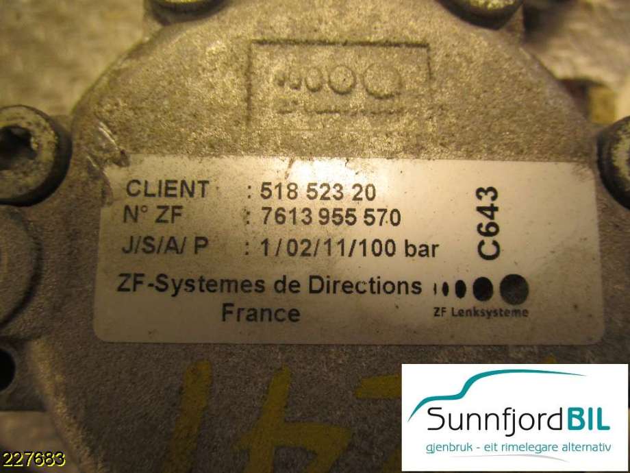 Servo pumpe mekanisk til Fiat Doblo, 2010-->> (Type II)  (FIAT|51852320)