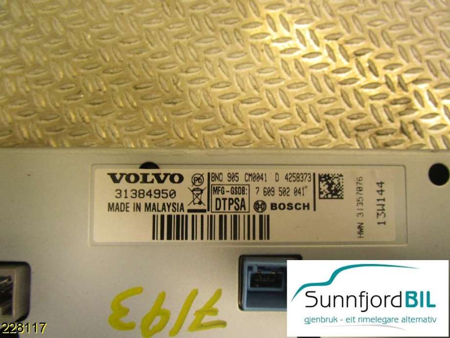 Instrument kjørecomputer til Volvo V40 2012-2019  (VOLVO|31384950|)